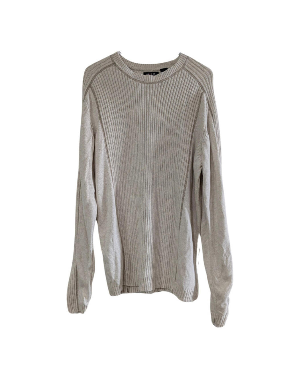 Axcess by Claiborne Men's Oatmeal Cotton Sweater, Large, Soft & Stylish